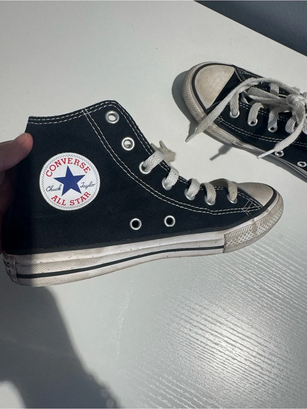 Converse Kids Black High-Top Canvas Sneakers with White Accents